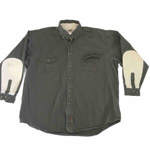 Winchester Shirt Mens XXL 2XL Moss Long Sleeve Elbow Patches Button Down Hunting